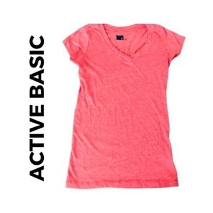 active basic v neck women's tee